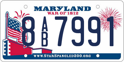 MD license plate 8AB7991