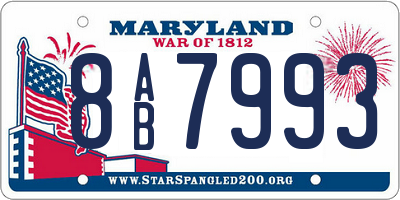 MD license plate 8AB7993