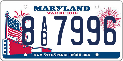 MD license plate 8AB7996