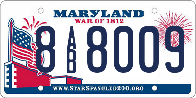 MD license plate 8AB8009