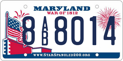 MD license plate 8AB8014