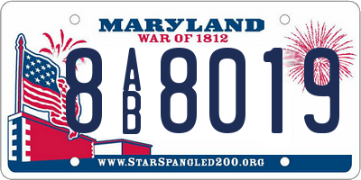 MD license plate 8AB8019
