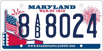 MD license plate 8AB8024