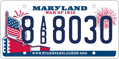 MD license plate 8AB8030