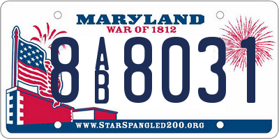 MD license plate 8AB8031