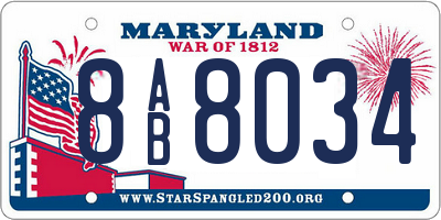 MD license plate 8AB8034