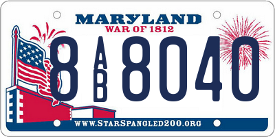 MD license plate 8AB8040