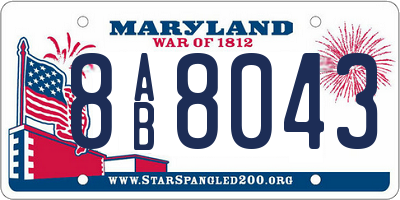 MD license plate 8AB8043