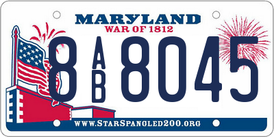 MD license plate 8AB8045