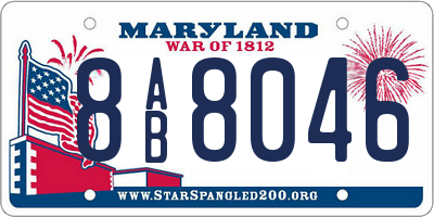 MD license plate 8AB8046