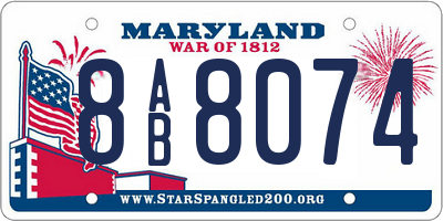 MD license plate 8AB8074