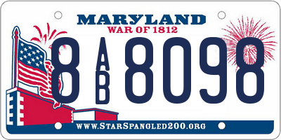 MD license plate 8AB8098