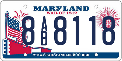 MD license plate 8AB8118