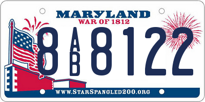 MD license plate 8AB8122