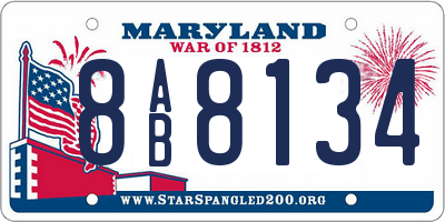 MD license plate 8AB8134