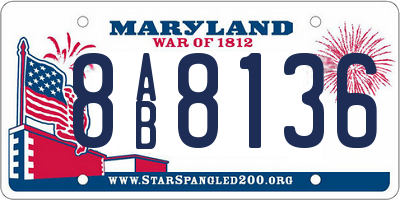 MD license plate 8AB8136