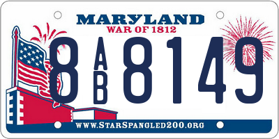 MD license plate 8AB8149