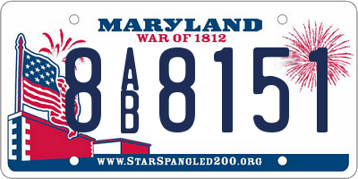 MD license plate 8AB8151