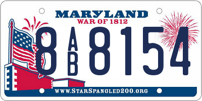 MD license plate 8AB8154