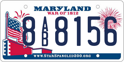 MD license plate 8AB8156