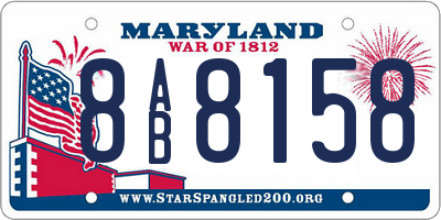 MD license plate 8AB8158