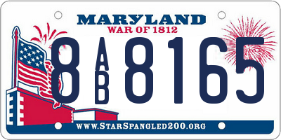 MD license plate 8AB8165