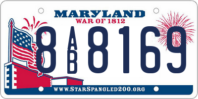 MD license plate 8AB8169