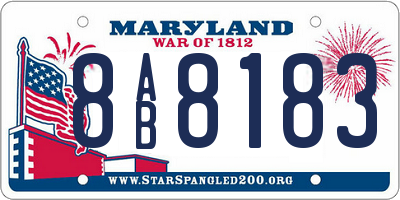 MD license plate 8AB8183