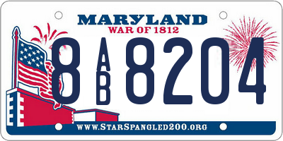 MD license plate 8AB8204