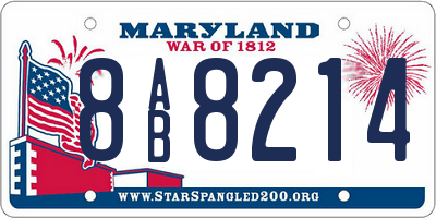 MD license plate 8AB8214