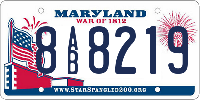 MD license plate 8AB8219