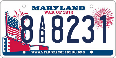 MD license plate 8AB8231