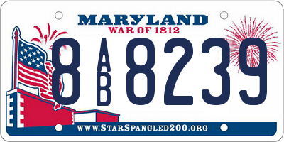 MD license plate 8AB8239