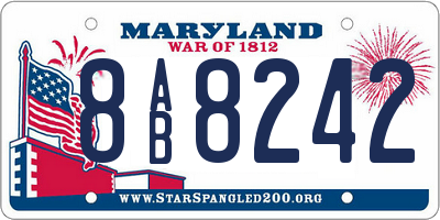 MD license plate 8AB8242