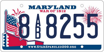 MD license plate 8AB8255