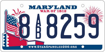 MD license plate 8AB8259