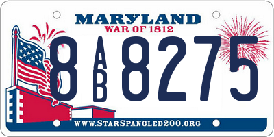 MD license plate 8AB8275