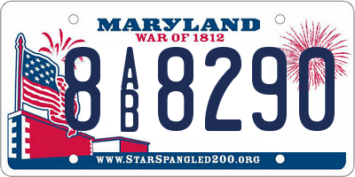 MD license plate 8AB8290