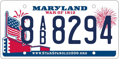 MD license plate 8AB8294