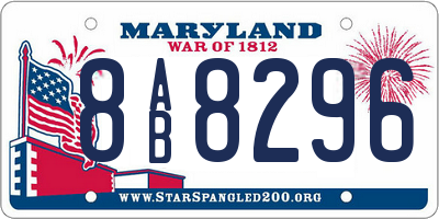 MD license plate 8AB8296