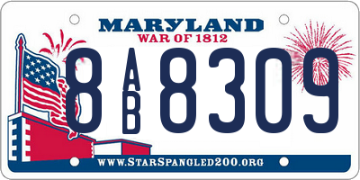 MD license plate 8AB8309