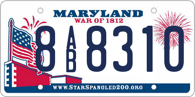 MD license plate 8AB8310