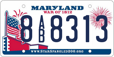 MD license plate 8AB8313