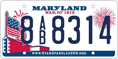MD license plate 8AB8314