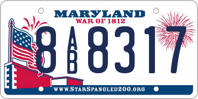 MD license plate 8AB8317