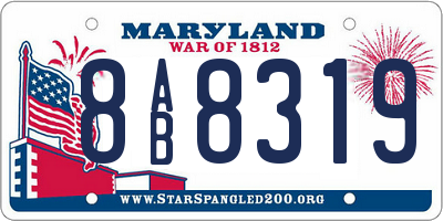 MD license plate 8AB8319