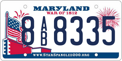 MD license plate 8AB8335