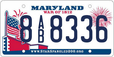 MD license plate 8AB8336