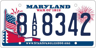 MD license plate 8AB8342