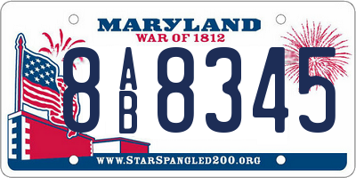 MD license plate 8AB8345